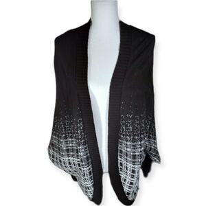 QED LONDON BLACK & WHITE CARDIGAN SZ.M EUC